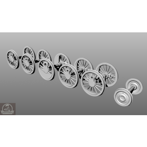 DraccusModels – Zestaw żywicznych kół do parowozu BR 52 / Ty2 / Ty42 oraz tendra – skala 1:25 DraccusModels – Zestaw żywicznych kół do parowozu BR 52 / Ty2 / Ty42 oraz tendra – skala 1:25